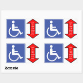 "Rollstuhlfahrer in Gebrauch" Rechteckiger Aufkleber (Blatt)