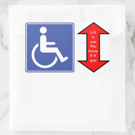 "Rollstuhlfahrer in Gebrauch" Rechteckiger Aufkleber (Tasche)