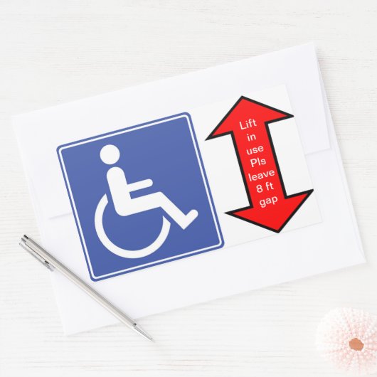 "Rollstuhlfahrer in Gebrauch" Rechteckiger Aufkleber (Umschlag)