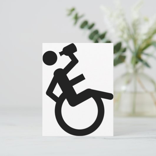 Rollstuhlfahrer Postkarte (Stehend Vorderseite)