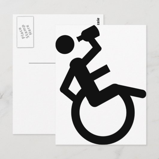 Rollstuhlfahrer Postkarte (Vorne/Hinten)