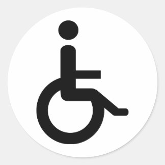 Rollstuhlfahrer Runder Aufkleber