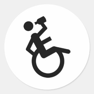 Rollstuhlfahrer Runder Aufkleber