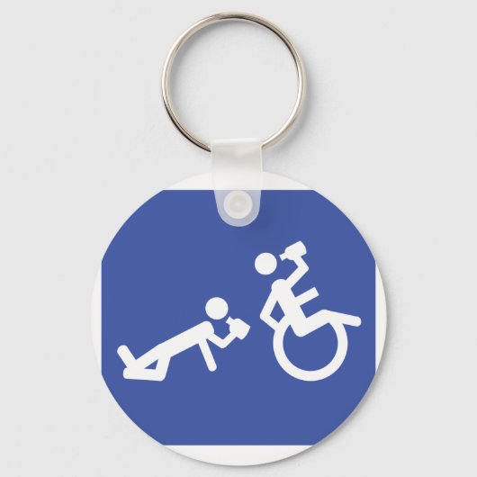 Rollstuhlfahrer Schlüsselanhänger (Vorderseite)