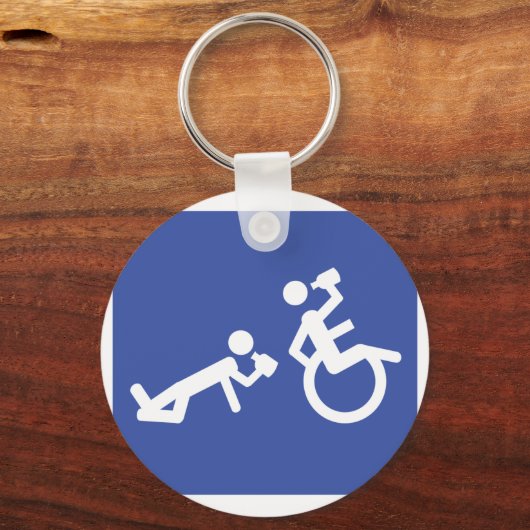 Rollstuhlfahrer Schlüsselanhänger (Vorderseite)