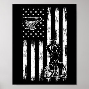Rollstuhlfahrer Sketll Spieler USA-Flagge Frauen M Poster