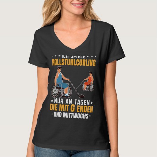 Rollstuhlkurbel für Fächer Rollstuhl-Curling T-Shirt (Vorderseite)