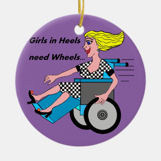 Rollstuhlmädchen in Heelsen Keramikornament (Vorne)