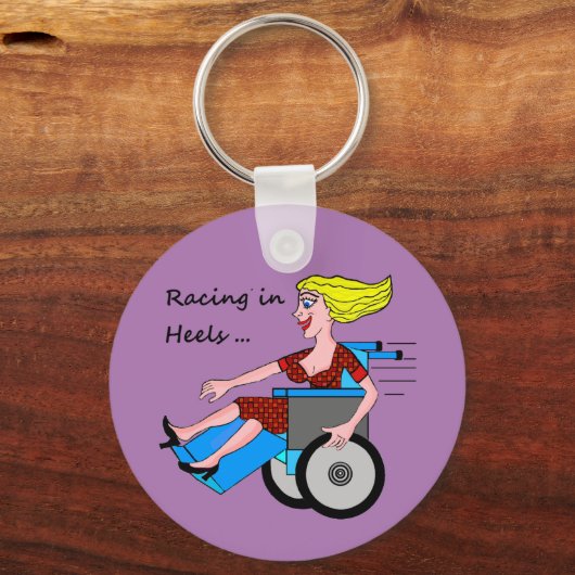 Rollstuhlmädchen in Heelsen Schlüsselanhänger (Vorderseite)