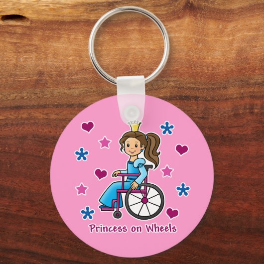 RollstuhlPrinzessin Schlüsselanhänger (Vorderseite)