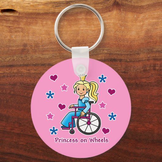 RollstuhlPrinzessin Schlüsselanhänger (Vorderseite)