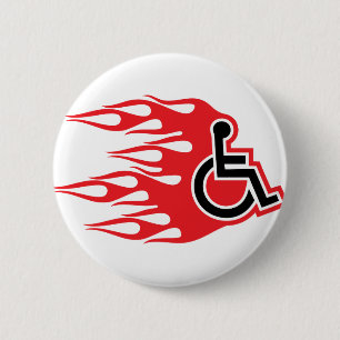 Rollstuhlraketenflammen Button