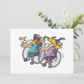 Rollstuhlrassen-Spaß Adaptive Sportfiguren Einladung (Stehend Vorderseite)