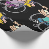 Rollstuhlrassen-Spaß Adaptive Sportfiguren Geschenkpapier (Ecke)