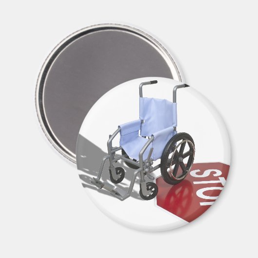 RollstuhlStoppSign103110 Magnet (Vorderseite/Rückseite)