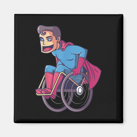Rollstuhlsuperhero I Amputee Handicap Behinderung Magnet (Vorne)