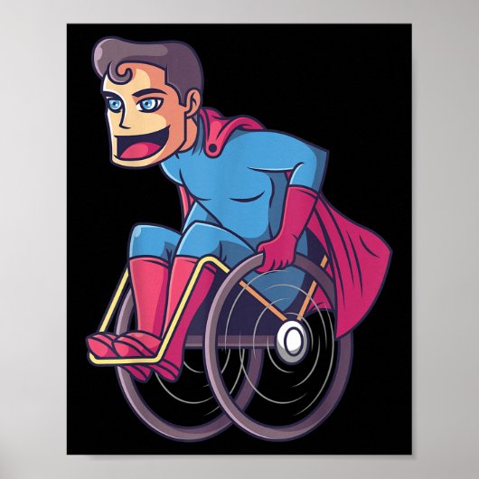 Rollstuhlsuperhero I Amputee Handicap Behinderung Poster (Vorne)