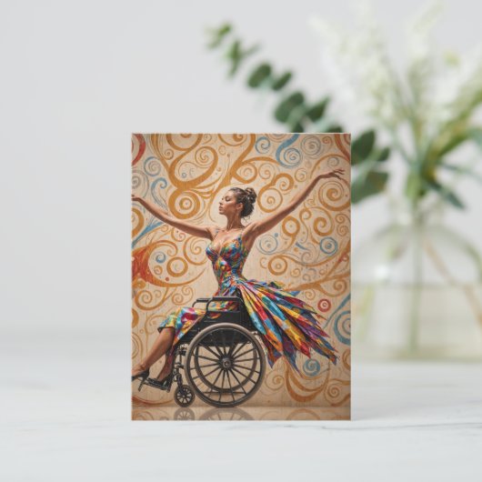Rollstuhltanz Lady Postkarte (Stehend Vorderseite)
