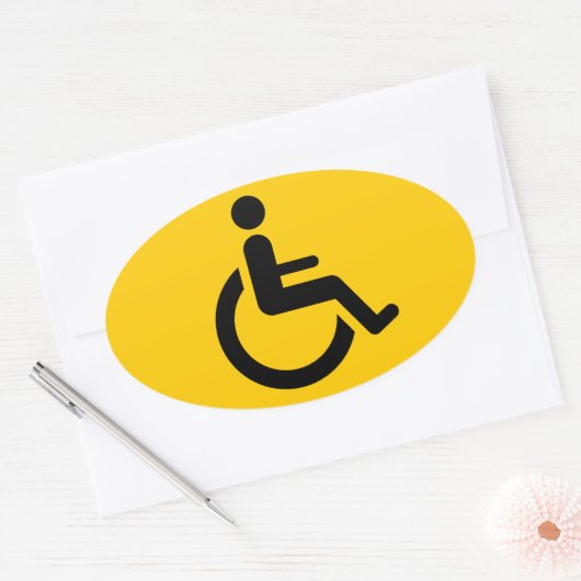 Rollstuhlzugang - Symbol für Rollstuhlfahrer Ovaler Aufkleber (Umschlag)