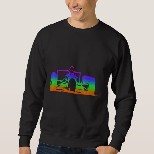 Rollwagen-Racing-Schatten in Regenbogenfarbe Sweatshirt (Vorderseite)