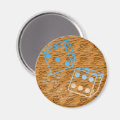 Rollwürfel auf Tiger-Druck Magnet (Vorderseite/Rückseite)