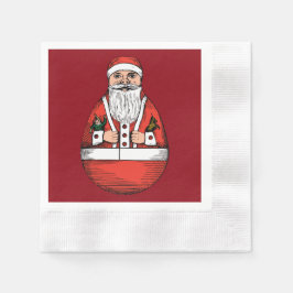 Rolly Polly Santa Toy Red Paper Napkin Serviette