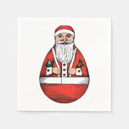 Rolly Polly Santa Toy White Paper Napkin Serviette