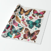 rolo de papel de presente com estampa borboletas geschenkpapier (Ungerollt)
