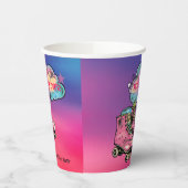 Rolon Over Roller Skate Girl Birthday Party Pappbecher (Links)