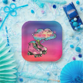 Rolon Over Roller Skate Girl Birthday Party Pappteller (Party)
