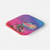 Rolon Over Roller Skate Girl Birthday Party Pappteller (Gewinkelt)