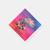 Rolon Over Roller Skate Girl Birthday Party Serviette (Ecke)