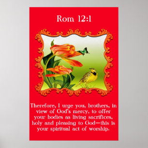 Rom 12:1 Gelber und schwarzer Kanarienvogel Poster