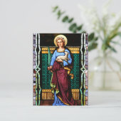 Rom-Agnes mit Lamm und Palmenblatt Postkarte (Stehend Vorderseite)