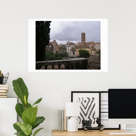 Rom an einem regnerischen Tag Poster (Heimbüro)