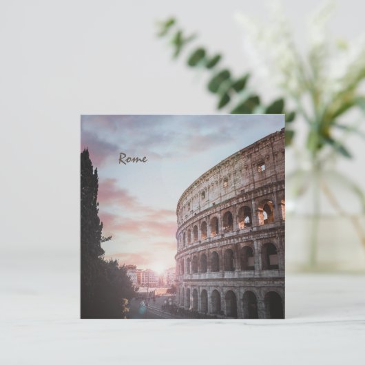 Rom Antike Architektur Sonnenuntergang Stadt Einladung (Stehend Vorderseite)