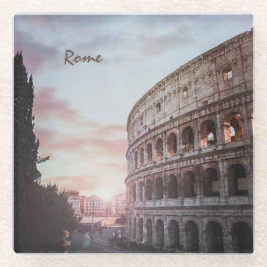 Rom Antike Architektur Sonnenuntergang Stadt Glasuntersetzer (Vorderseite)