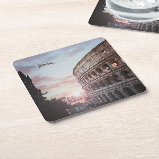 Rom Antike Architektur Sonnenuntergang Stadt Rechteckiger Pappuntersetzer (angewinkelt)