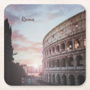 Rom Antike Architektur Sonnenuntergang Stadt Rechteckiger Pappuntersetzer