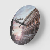 Rom Antike Architektur Sonnenuntergang Stadt Runde Wanduhr (Winkel)