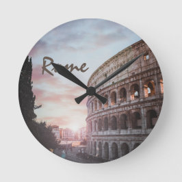 Rom Antike Architektur Sonnenuntergang Stadt Runde Wanduhr