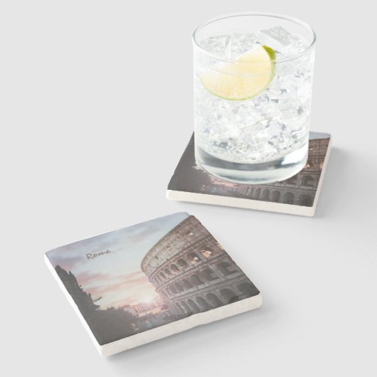 Rom Antike Architektur Sonnenuntergang Stadt Steinuntersetzer (Seitenansicht)