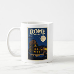 Rom bei Nacht Poster   Kolosseum Mondlicht Vintage Kaffeetasse