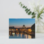 Rom bei Nacht Postkarte | St Peters | Sonnenunterg (Stehend Vorderseite)
