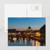 Rom bei Nacht Postkarte | St Peters | Sonnenunterg (Vorne/Hinten)