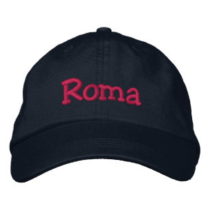 Rom bestickt Baseball Cap Navy Hot Pink Bestickte Baseballkappe