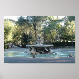 Rom, Brunnen, Villa Borghese Poster