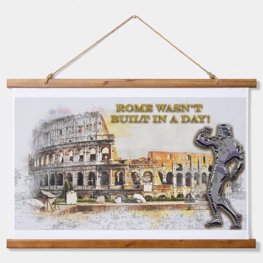 Rom Builder Body Builder Work Design Wandteppich Mit Holzrahmen (Vorne)