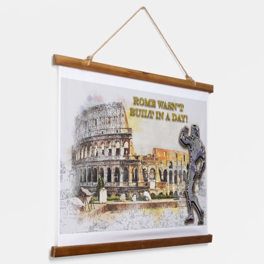 Rom Builder Body Builder Work Design Wandteppich Mit Holzrahmen (Gewinkelt)