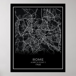 Rom City Map - Rom Black Map Poster